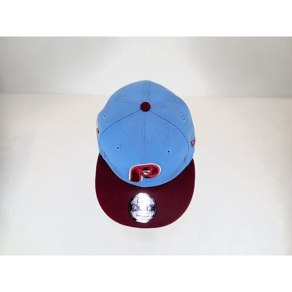 New Era 9FIFTY Philadelphia Phillies Snapback Hat Sky Blue Maroon Cooperstown